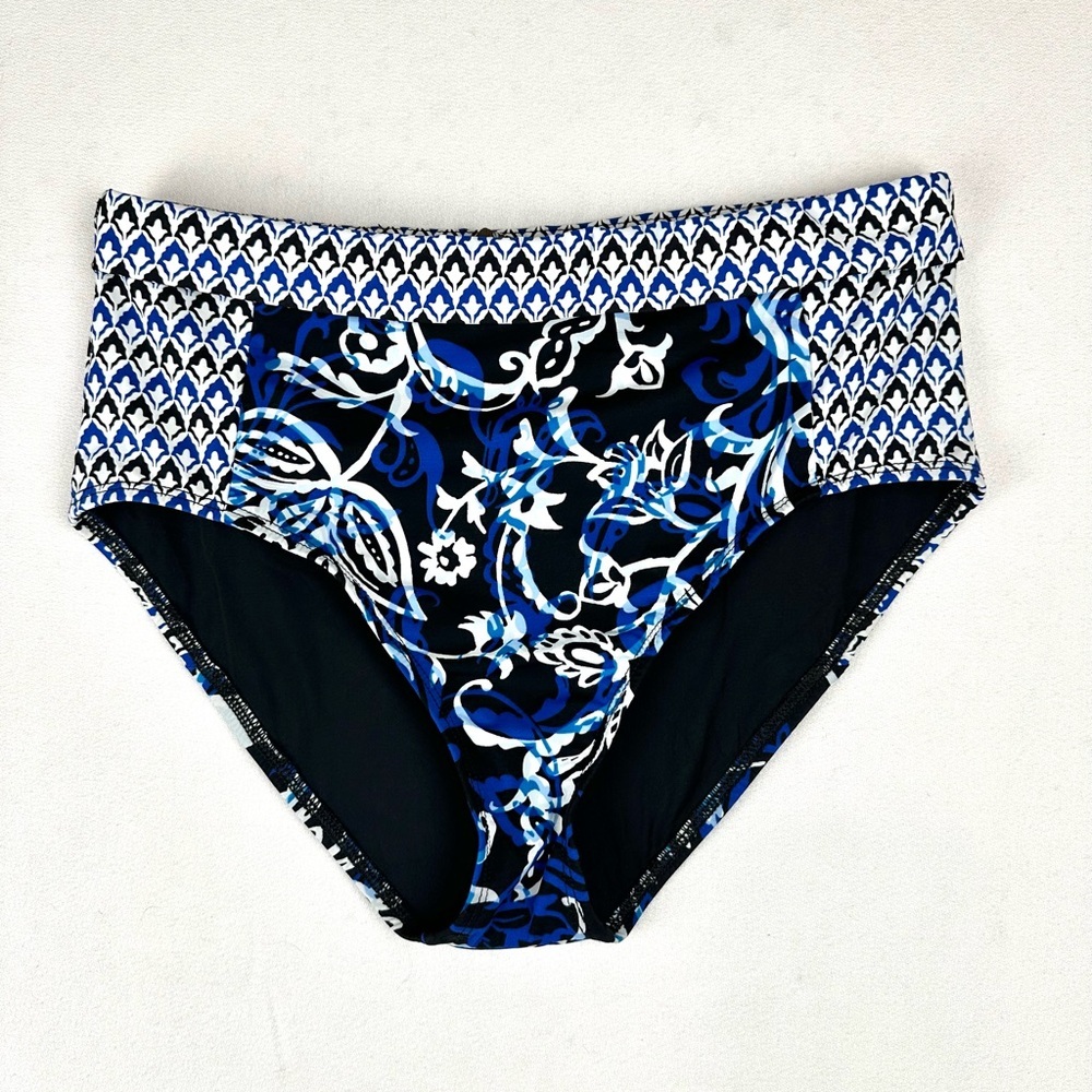Tommy Bahama High Waisted Mixed Print Bikini Swim Bottom Beach Resort Pool